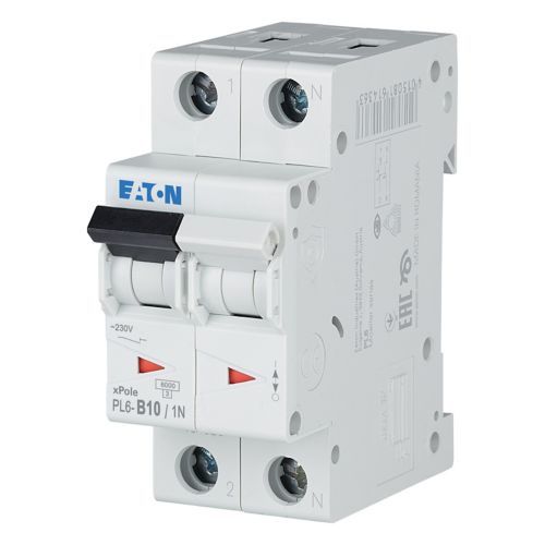 Eaton PL6-B10/1N Minyatür Devre Kesici - 6kA - B eğrisi - 1x10A+N (106026)