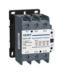 Chint (400451) NCX1-95 45 kW / 50Hz / 220VAC Bobinli 1NA + 1NK Yardımcı Kontaklı 3 Kutuplu IP50 Korumalı Kontaktör