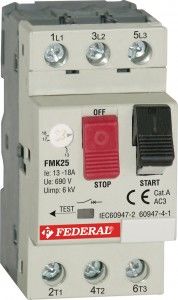 Federal MOTOR KORUMA ŞALTERİ FMK25 3P 1..1,6A