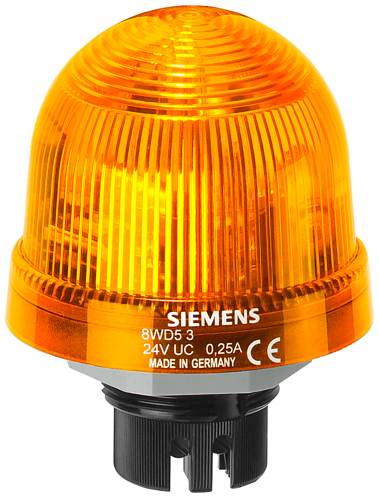 Siemens 8WD5320-5AD 8WD Entegre LED'li Tekli Sinyal Elamanı, Kalıcı Işıklı, Sarı