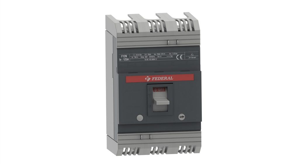 Federal MCCB F12 3P 80A 25kA/415Vac In 8In 40 °C LT,Icu=Ics=%100 Sabit