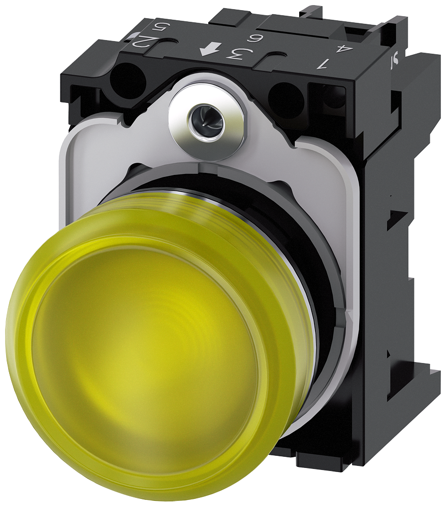 Siemens 3SU1152-6AA30-1AA0 Sirius ACT Metal Komple Sinyal Lambalar Sarı 24 AC/DC