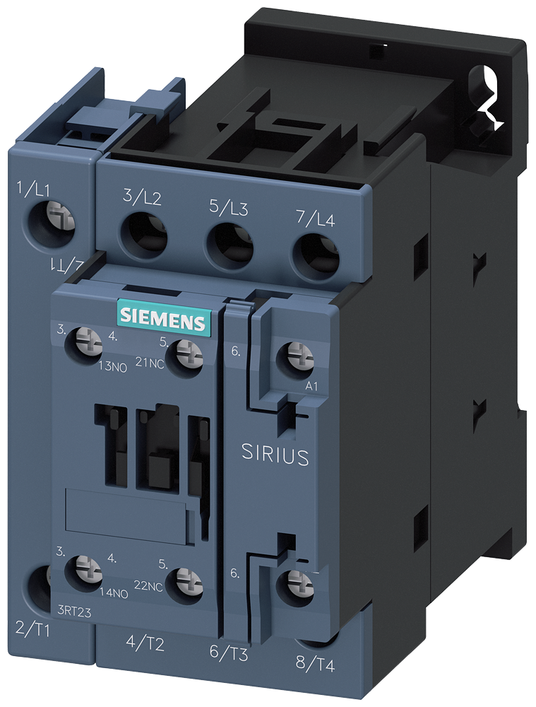 Siemens 3RT2325-1AB00 Kontaktör AC-1, 35 A, 400 V / 40 °C, 4 kutuplu, 24 V AC, 50 Hz, yardımcı kontaklar: 1 NO + 1 NC, vidalı terminal, boyut: S0