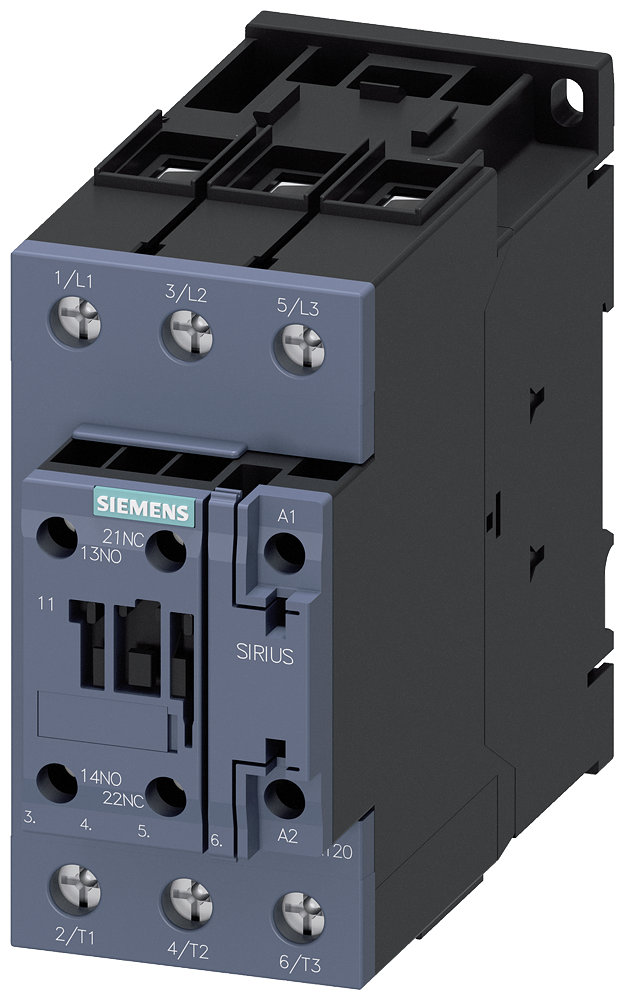 Siemens 3RT2038-1NP30 Güç kontaktörü, AC-3e/AC-3, 80 A, 37 kW / 400 V, 3 kutuplu, 175-280 V AC/DC, 50/60 Hz, entegre varistörlü, yardımcı kontaklar: 1 NO + 1 NC, vidalı terminal, boyut: S2