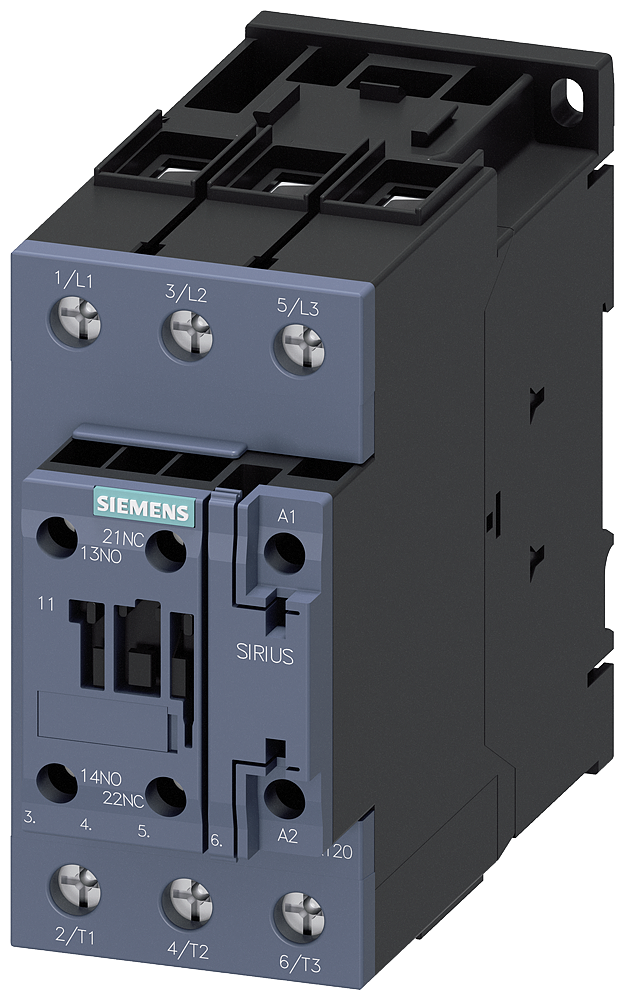 Siemens 3RT2037-1AD00 Güç kontaktörü, AC-3e/AC-3, 65 A, 30 kW / 400 V, 3 kutuplu, 42 V AC, 50 Hz, yardımcı kontaklar: 1 NO + 1 NC, vidalı terminal, boyut: S2