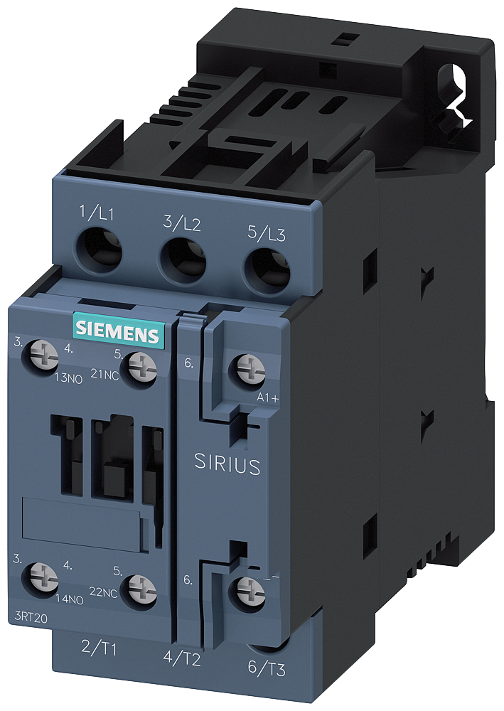 Siemens 3RT2028-1BM40 Güç kontaktörü, AC-3e/AC-3, 38 A, 18,5 kW / 400 V, 3 kutuplu, 220 V DC, yardımcı kontaklar: 1 NO + 1 NC, vidalı terminal, boyut: S0