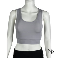 Basic Fit Gri Kısa Crop Top