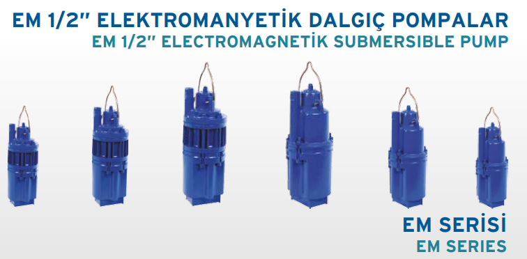 Empopompa EM 1/2 Sebil 250W 30m Kablo EM 1/2'' Elektromanyetik Dalgıç Pompa