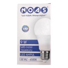 NOAS 9W led ampül beyaz ışık 6500K