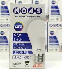 NOAS 9W led ampül beyaz ışık 6500K