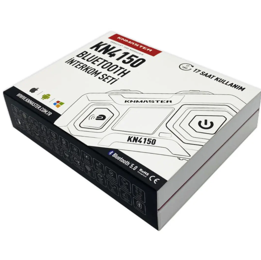 Knmaster KN4150 Motosiklet Kask İnterkom Bluetooth Intercom Kulaklık Seti