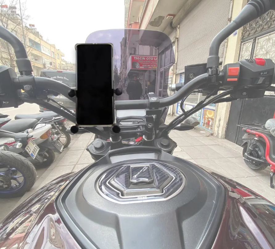 Knmaster x serisi motosiklet ayna ve gidon bağlantılı telefon tutacağı