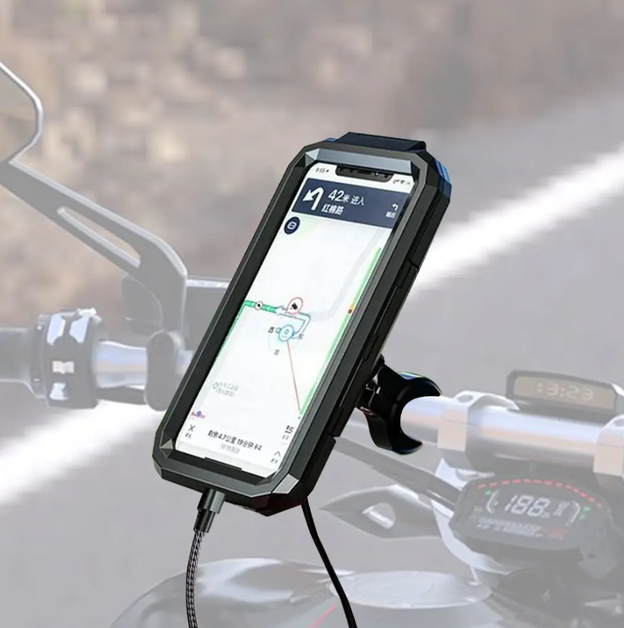 Knmaster TT-900WU Titreşim Engelleyici Kablosuz ve Usb’li Tüm Motosikletlere Uygun Telefon Tutucu