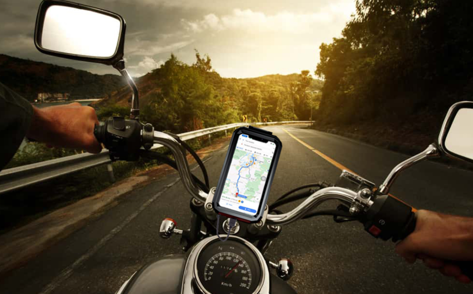 Knmaster TT-900WU Titreşim Engelleyici Kablosuz ve Usb’li Tüm Motosikletlere Uygun Telefon Tutucu