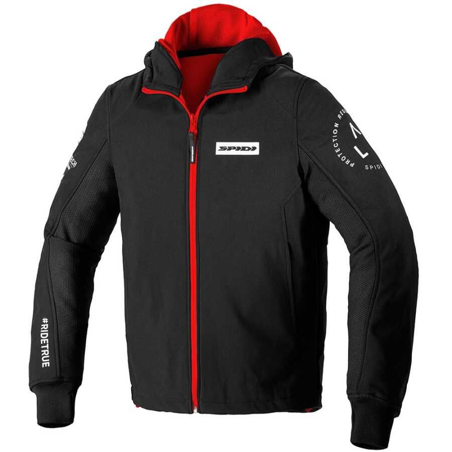 SPIDI HOODIE ARMOR EVO TEKSTİL CEKET SİYAH KIRMIZI