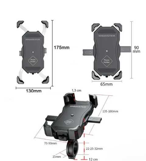 Knmaster TT-450 titreşim engelleyicili motosiklet telefon tutacağı