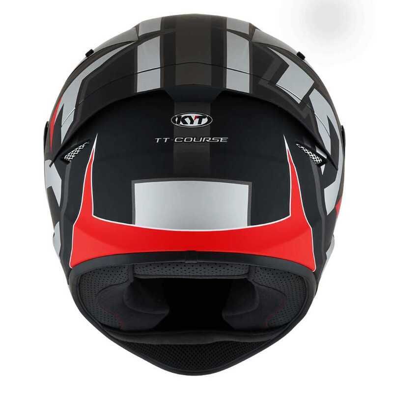 KYT TT-COURSE KASK ELECTRON MAT GRİ/KIRMIZI