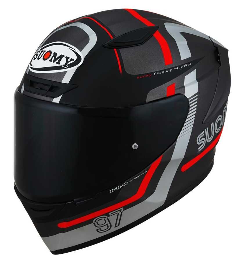 SUOMY TRACK-1 KASK NINETY SEVEN GUN METAL-RED