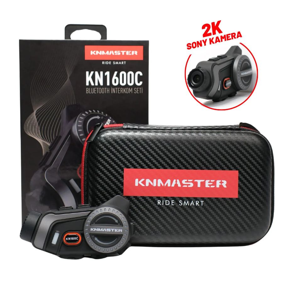 KNMASTER KN1600C Kameralı Motosiklet Kask İnterkom Bluetooth Intercom Kulaklık Seti