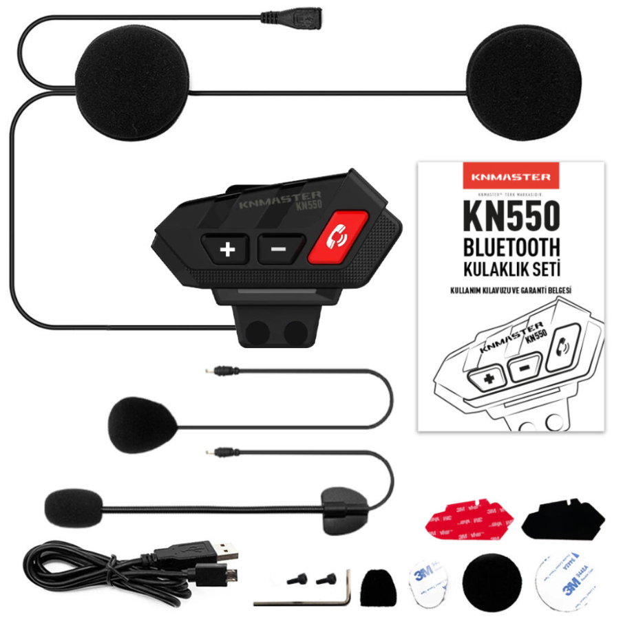 Knmaster KN550 Motosiklet Bluetooth Kulaklık Mikrofon Seti