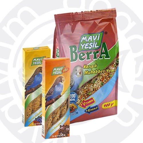 Mavi Yeşil - Berra Muhabbet 400 Gr / 2 ADET BALLI Kraker 3'lü & 2 ADET MEYVELİ Kraker 3'lü
