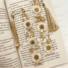 1 ADET Gerçek Kurutulmuş Papatyalı Epoksi Kitap Ayracı