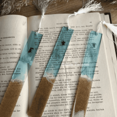 Deniz Kaplumbağalı Sahil Temalı Epoksi Kitap Ayracı ( 1 Adet )