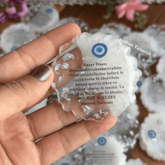 1 Adet 6 Cm Nazar Boncuklu Söz Nişan Düğün Kız Erkek Bebek Yenidoğan Sünnet Hediyelik Buzdolabı Magneti