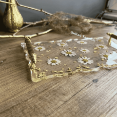 Papatyalı   Söz Nişan Damat Epoksi Sunum Tepsisi