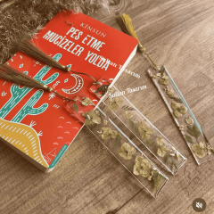 1 ADET Gerçek Kurutulmuş Ortanca Çiçeği Epoksi Kitap Ayracı