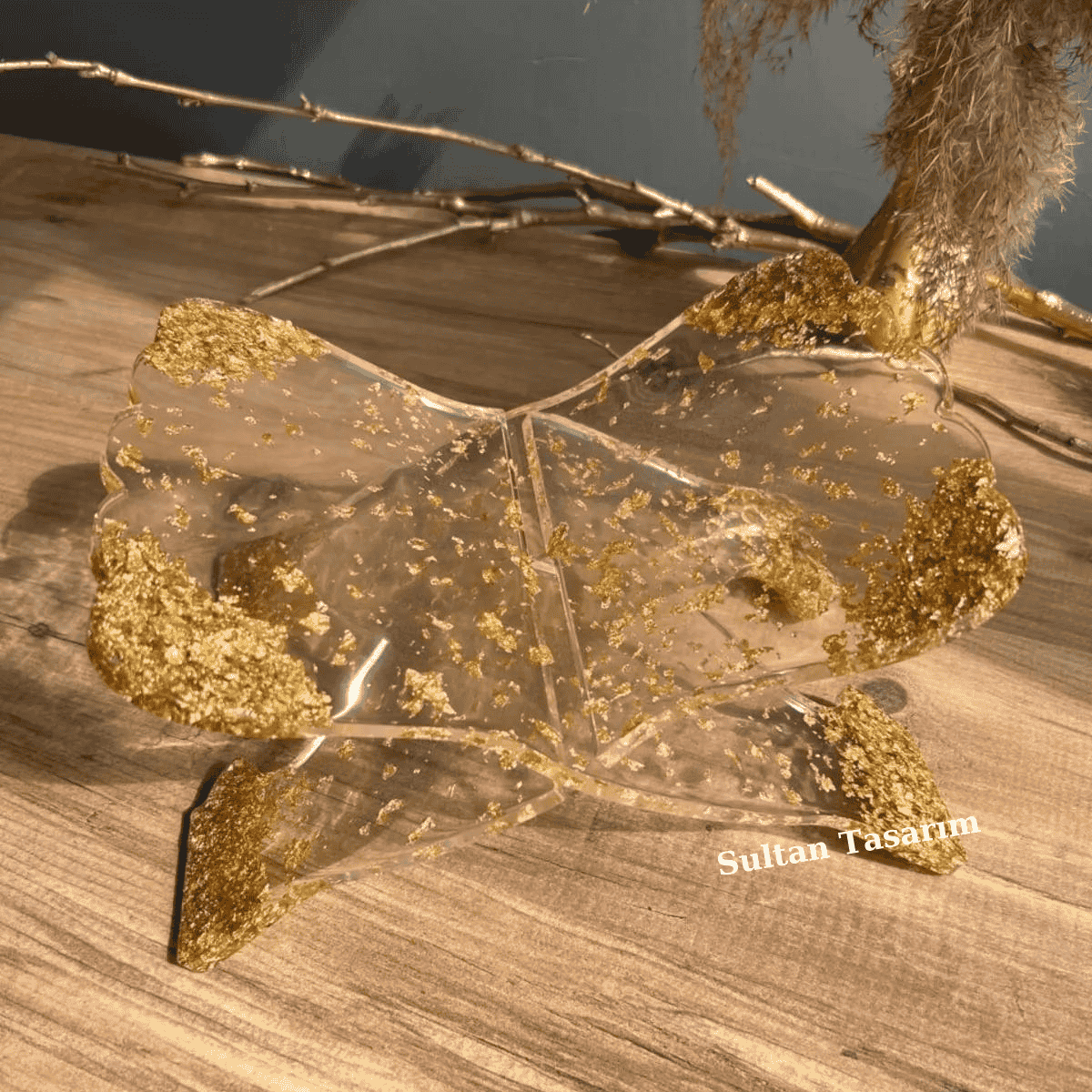 Masa Üstü Altın Varaklı Epoksi Kuranı Kerim Rahlesi