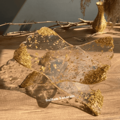 Masa Üstü Altın Varaklı Epoksi Kuranı Kerim Rahlesi