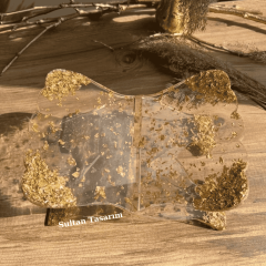 Masa Üstü Altın Varaklı Epoksi Kuranı Kerim Rahlesi