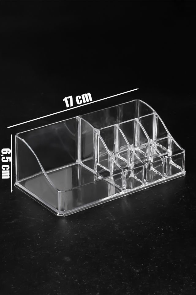 Porsima AK-499 8 Bölmeli Makyaj Kozmetik Düzenleyici Piramit Makyaj Organizer Ürün Düzenleyici Şeffaf