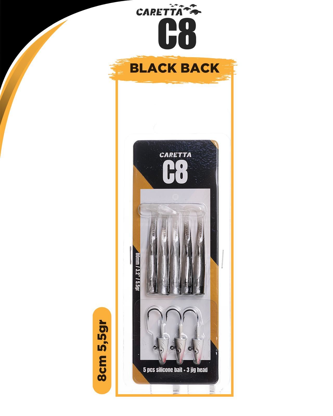 Caretta C8 8 Cm 5.5 G Black Back