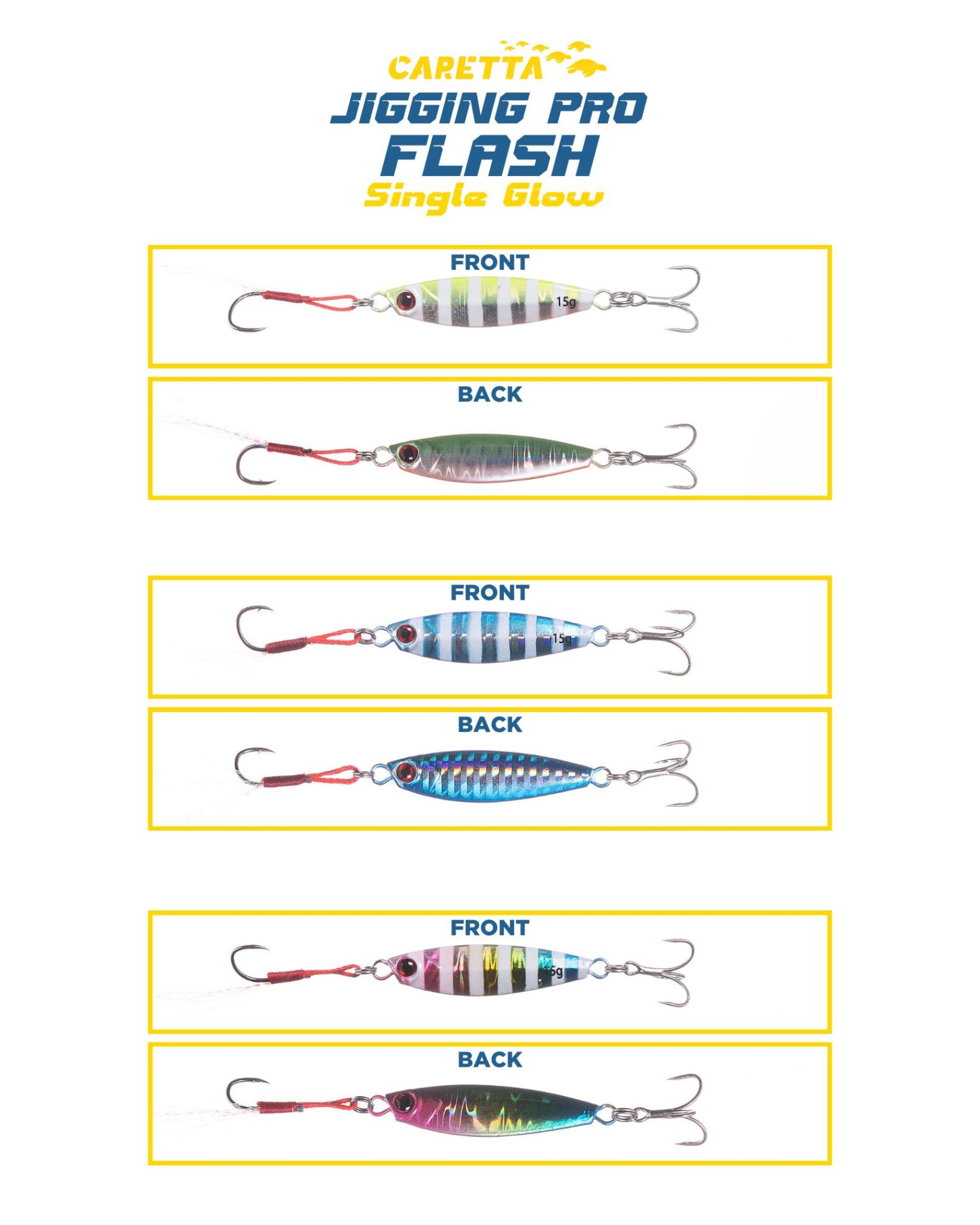 Caretta Jigging Pro Flash Jig Yem Single Glow  - 7 G