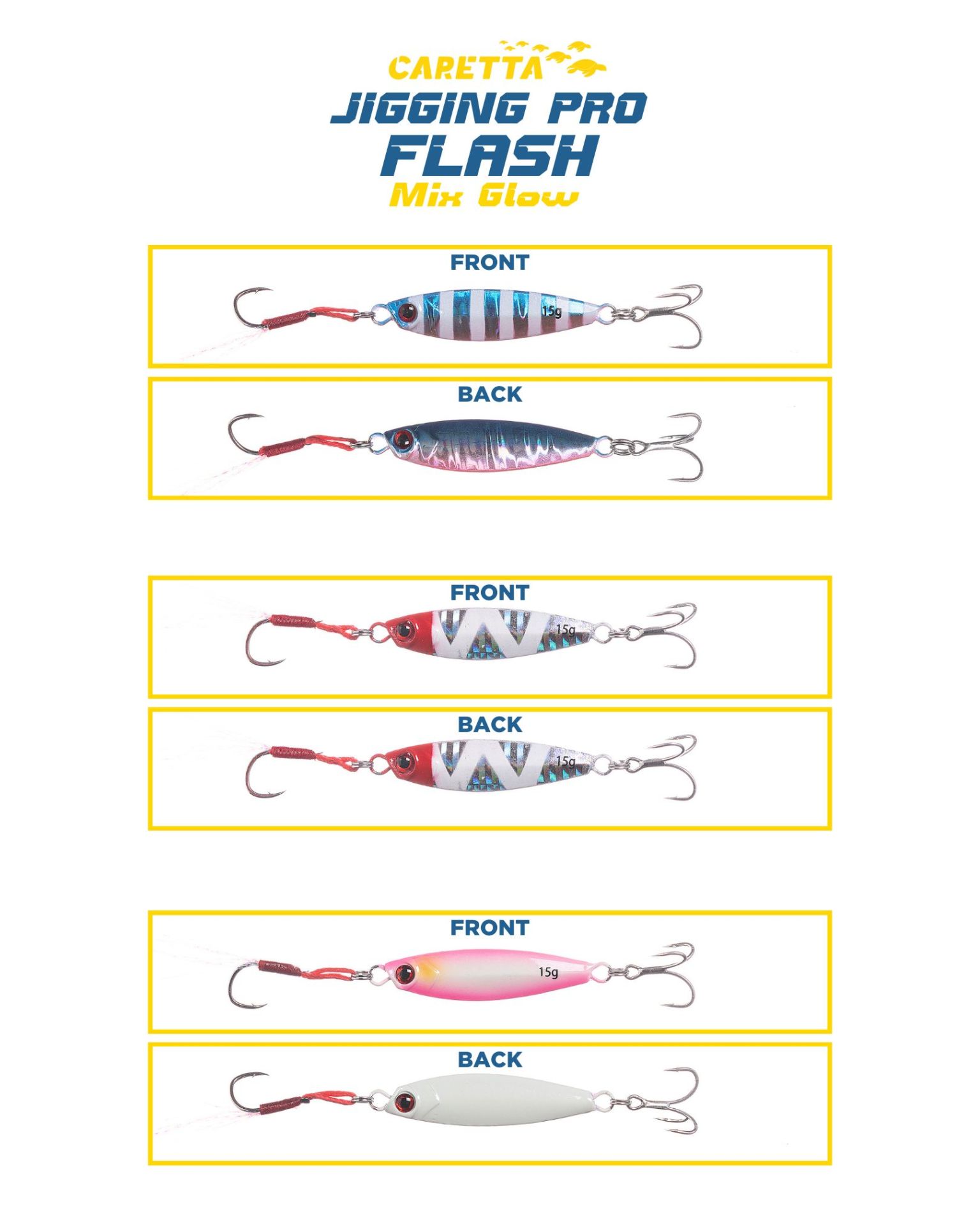 Caretta Jigging Pro Flash Jig Yem Mix Glow - 20 G