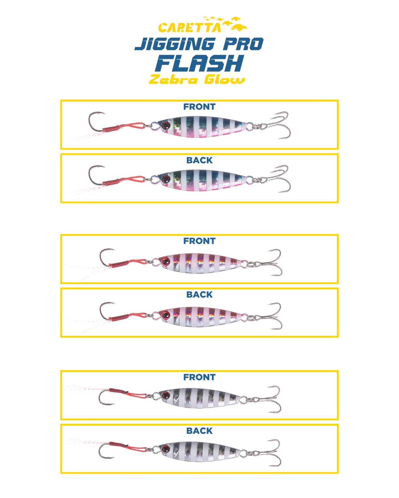 Caretta Jigging Pro Flash Jig Yem Zebra Glow - 40 G
