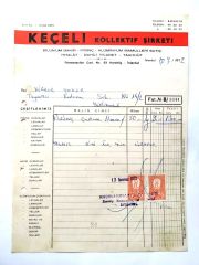 Keçeli Kollektif Şirketi Bakır, pirinç, alüminyum mamulleri  / Fatura - Efemera