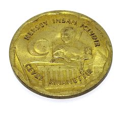İNSANI SEV ÇEVRENİ KORU 1990 Pirinç hatıra para
