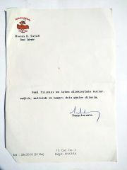 Anavatan Partisi / Mustafa TAŞAR, ıslak imzalı Yeni Yıl tebriği - Efemera