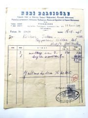 Nuri BALCIOĞLU Teknik alat ve edevat, hırdavat / Fatura - Efemera