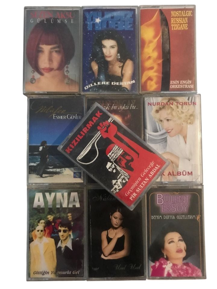 10 Adet kaset - Sezen AKSU, Grup Kızılırmak, Nilüfer, Bülent ERSOY, Nurdan TORUN, Zuhal OLCAY