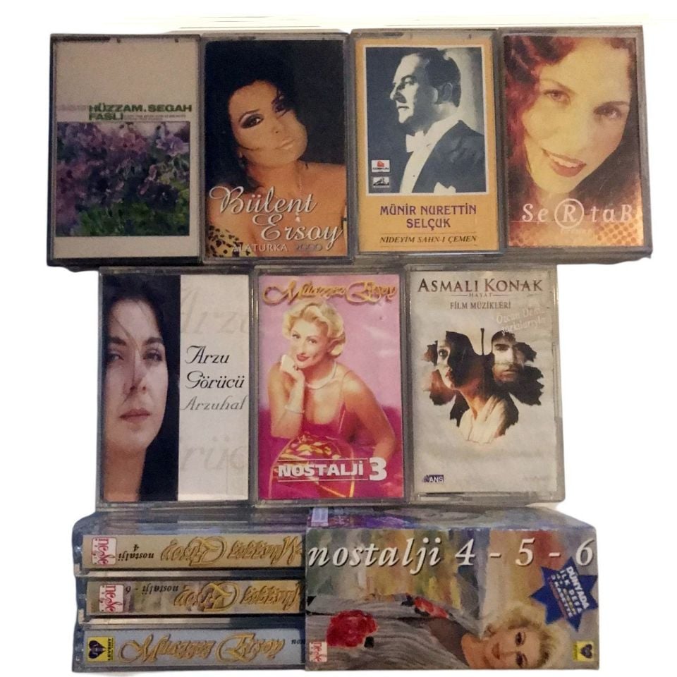 10 Adet kaset - Hüzzam segah faslı, Bülent ERSOY, Münir Nurettin SELÇUK, Arzu GÖRÜCÜ, Asmalı konak