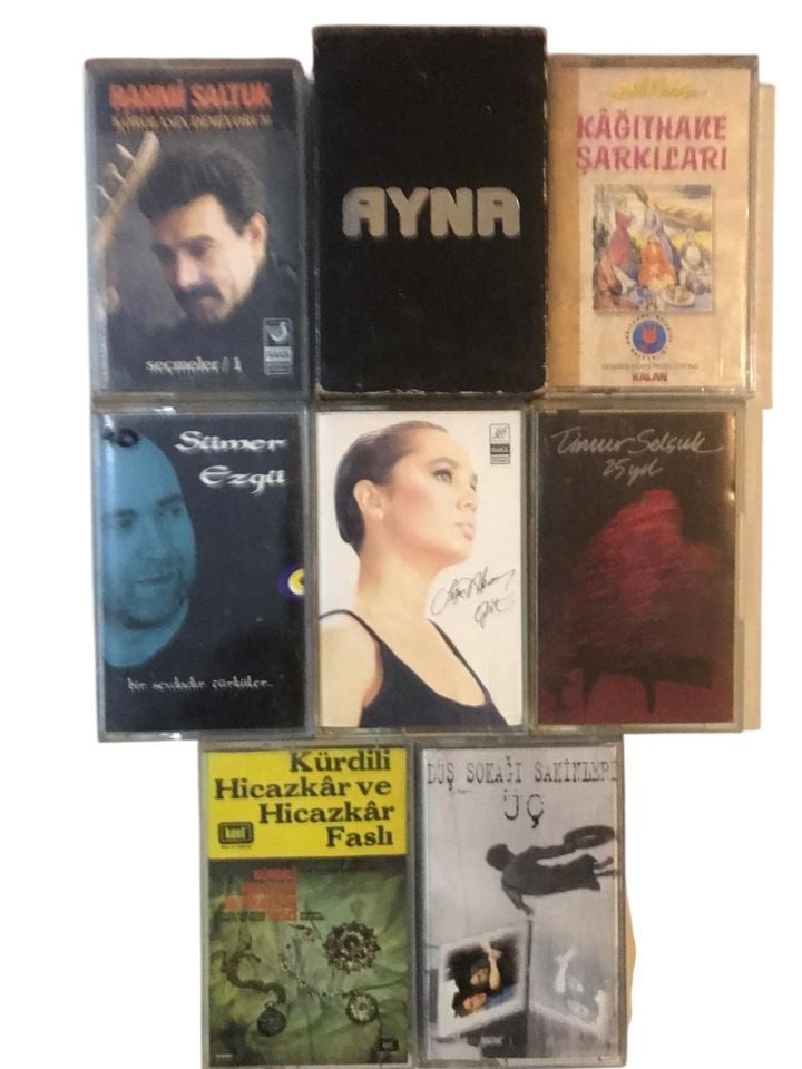 9 Adet kaset - Rahmi SALTUK, Kağıthane şarkıları, Timur SELÇUK, Sezen AKSU, Düş sokağı sakinleri