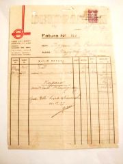 Dekorasyon Türk Ltd. Şti.   / Fahrettin KERİM'e kesilmiş fatura - Efemera