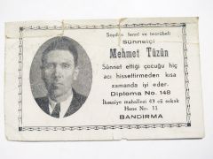 Soydan fenni ve tecrübeli Sünnetçi Mehmet TÜZÜN, BANDIRMA - Kartvizit
