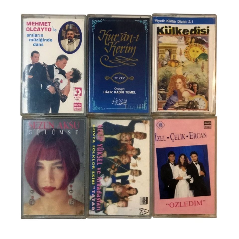 6 Adet kaset - Mehmet OLCAYTO, Külkedisi, Sezen AKSU, Necip YÜKSEL Konya, İzel Çelik Ercan