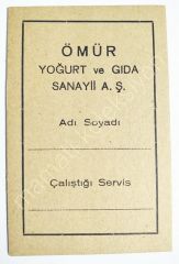 Ömür Yoğurtları - Kimlik kartı