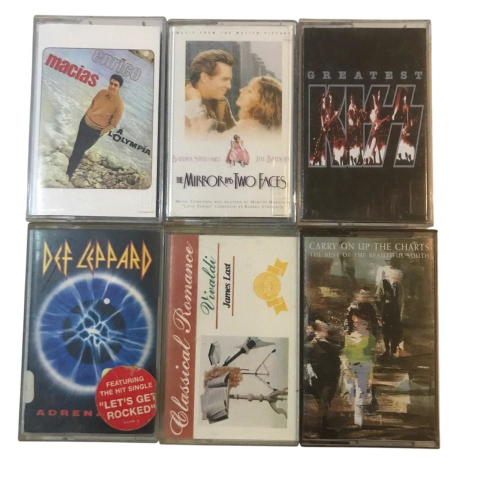 6 Adet kaset - Enrico MACIAS, Greatest Kiss, Def LEPPARD, James Last